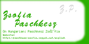 zsofia paschkesz business card